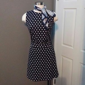 Michael Kors Navy & White Polka Dot Skirt & Top